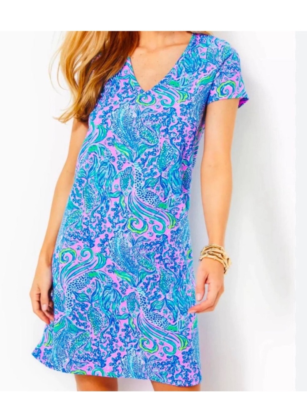Lilly Pulitzer Etta Dress “Lilac Rose We Mermaid It” Short Sleeve
